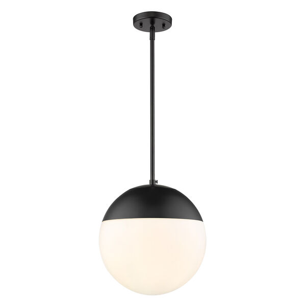 Dixon Black 11-Inch One-Light Pendant with Opal Glass, image 2